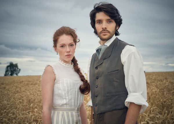 ANOTHER COUNTRY: Nathan Appleby (Colin Morgan) and wife Charlotte (Charlotte Spencer) leave London for the West Country in The Living and the Dead.