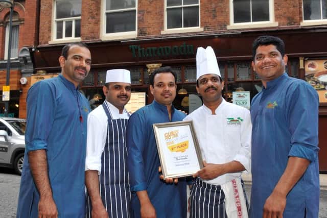 The team at Tharavadu in Mill Hill, second place winners in the Curry House of the Year award. Picture Tony Johnson