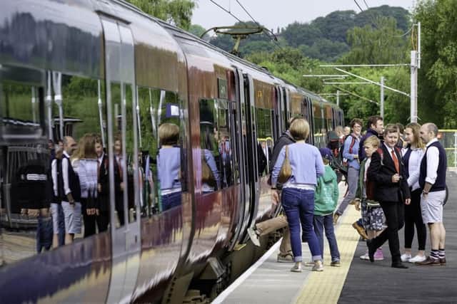 Passengers use the newly opened Kirkstall Forge Station. Pic: Russell Wykes Photography.