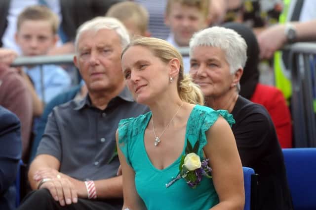 Jo's sister Kim Leadbeater with her parents Jean and Gordon Leadbeater. Pics: Simon Hulme.