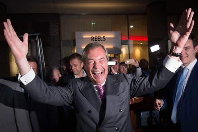 UKIP Leader Nigel Farage at the Leave.EU  party in London where he appeared to claim victory for the Leave campaign in the EU referendum. Picture: Stefan Rousseau/PA Wire
