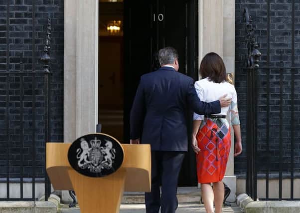 David and Samantha Cameron after the PM announced his intended resignation.