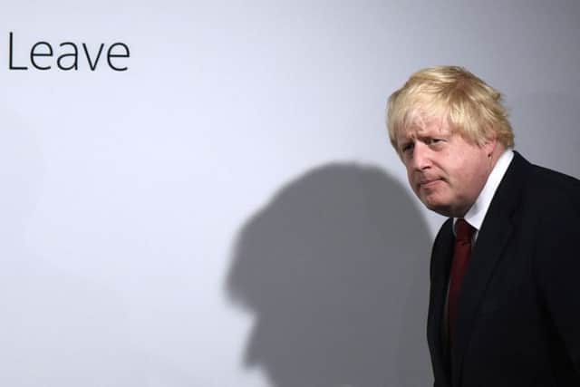 Boris Johnson holds a press conference at Brexit HQ in Westminster. PIC: PA