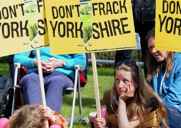 Anti-fracking protesters at Northallerton.