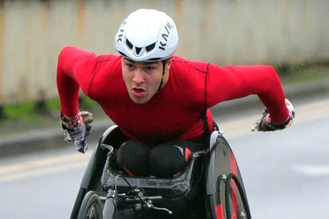 Callum Hall  won the wheelchair race in the Leeds Abbey Dash  in 2014