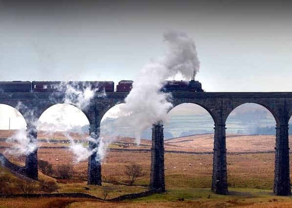 The royal train travels through Yorkshire.