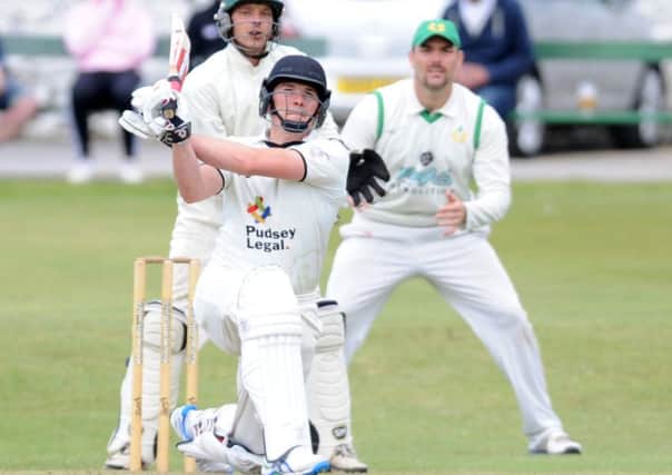 Mark Robertshaw, who scored 176 for  Pudsey St Lawrence against Undercliffe  in an opening stand of 293 with Adam Waite (120) in the Priestley Cup.