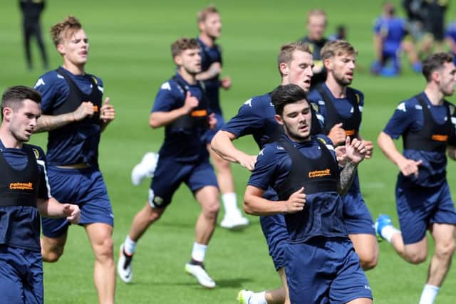 Leeds United in pre-season training. Image: Varley Picture Agency