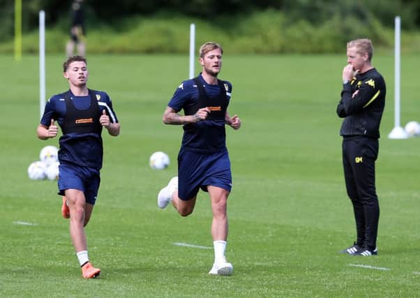 Kalvin Phillips, Liam Cooper and Garry Monk