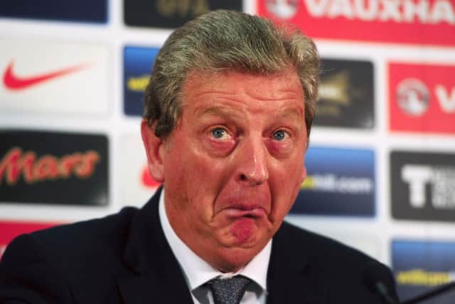 WHO KNOWS? Roy Hodgson during a post-match press conference during qualifying for Euro 2016. Picture: Adam Davy/PA.