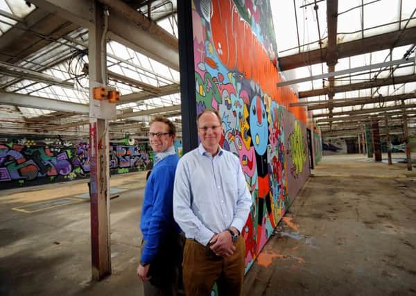John Gaunt (left) and William Gaunt pictured inside Sunny Bank Mills, Farsley. PIC: Simon Hulme