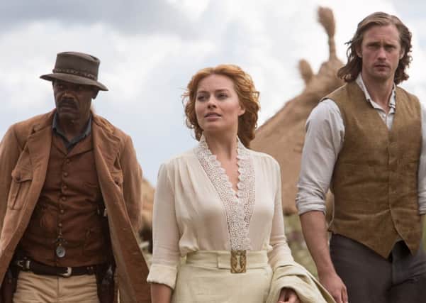Undated Film Still Handout from The Legend of Tarzan. Pictured: Samuel L Jackson, Margot Robbie and Alexander Skarsgard. See PA Feature FILM Skarsgard. Picture credit should read: PA Photo/Warner Bros. WARNING: This picture must only be used to accompany PA Feature FILM Skarsgard.
