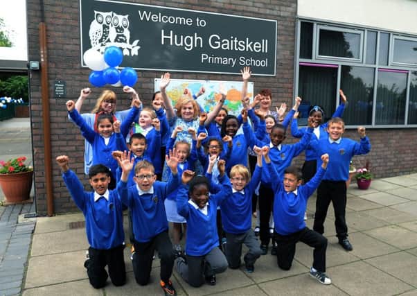 Hugh Gaitskell Primary School in Beeston, celebrating their Ofsted report result.
23rd June 2016.
Picture : Jonathan Gawthorpe