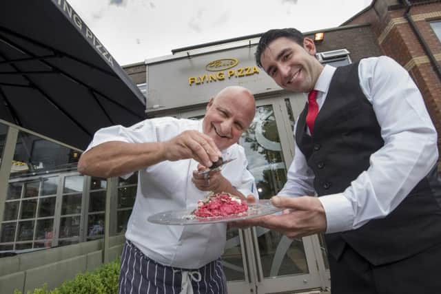 Chef Aldo Zilli, with Vincenzo Maria Pizzoulli, at San Carlo's Flying Pizza in Roundhay. Pictures: Mark Bickerdike.