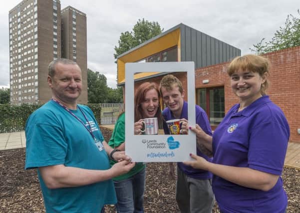 Date: 30th June 2016. Picture James Hardisty. 
New Wortley Community Centre, Tong Road, Leeds, is set to benefit from The Leeds Fund, as it opens its first cash giveaway of between Â£500-Â£2,500 supporting locally-based community groups. Pictured are staff members Ken Denton, Tanya Marshall, Scott Kaye, and Emma Roberts, infront of the new community centre.
