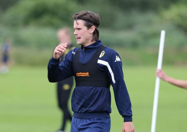 Marcus Antonsson in training with Leeds United.
