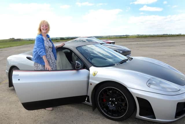 Sarah Cernis pictured during her supercar driving experience.