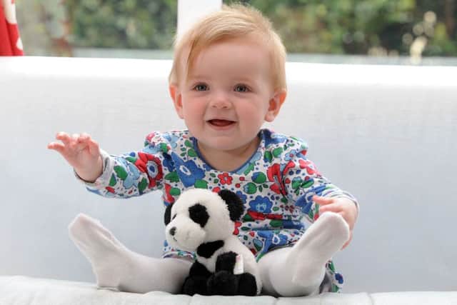 Nine-month-old Seraphina Crowley pictured at home in Farsley. Picture by Simon Hulme.