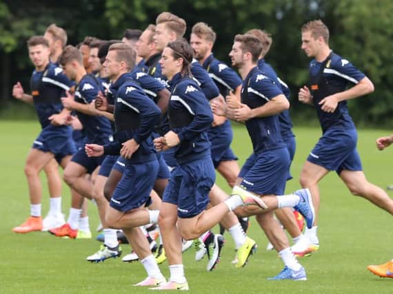 Leeds United's squad in pre-season training.
