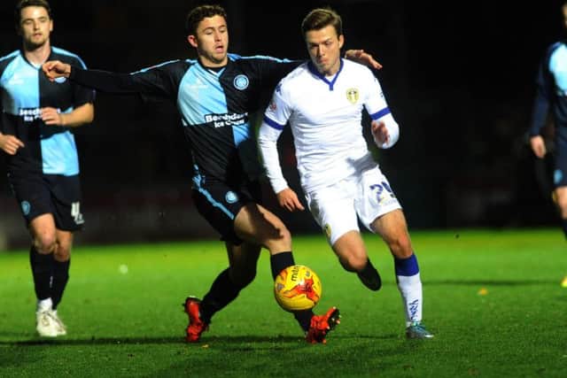 Casper Sloth playing in a friendly between Leeds United and Wycombe Wanderers last season.