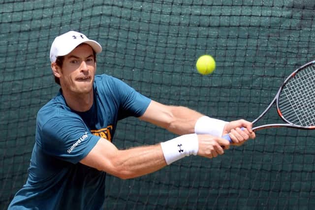 Andy Murray during practiceat Wimbledon. Picture: Anthony Devlin/PA.