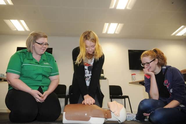 A St John Ambulance training session staged as part of the YEP's First Aid For All campaign. Picture by Gerard Binks.