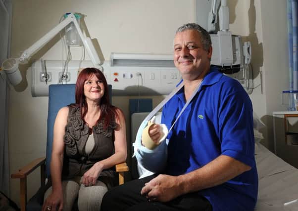 Mark Cahill pictured with his wife Sylvia after having the transplant. Picture by Simon Hulme.