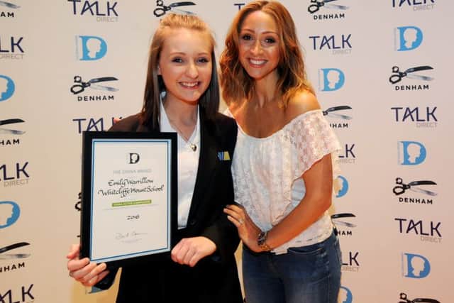 The Princess Diana awards at the Leeds College of Music..Actress Lucy- Jo Hudson pictured with winner Emily Warrilow.13th July 2016 ..Picture by Simon Hulme