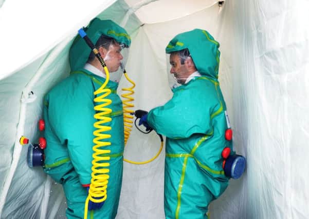 A contamination exercise at Leeds hospitals in 2012. Picture by Jonathan Gawthorpe.