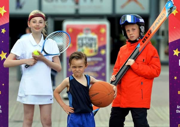 Future Sport Stars event launch held at Xscape, Glasshoughton.
Pictrued are Betsy Warren, 13, Sonny Dudding, five, and Barney Warren, 10.
 PIC: Andrew Bellis