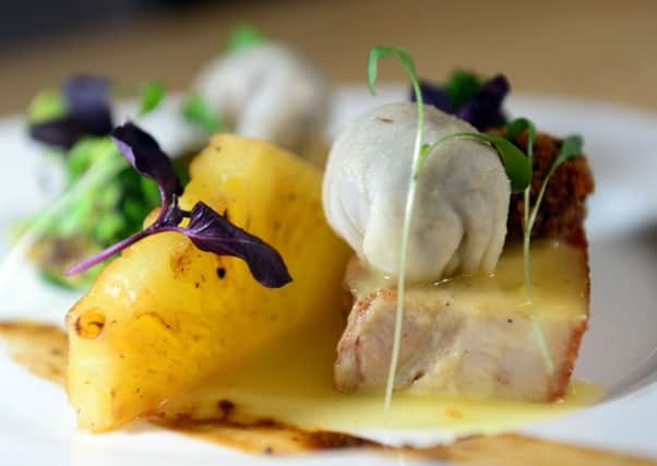Pork belly with caramalised pineapple, at Mr Nobody. Pictures: Scott Merrylees.