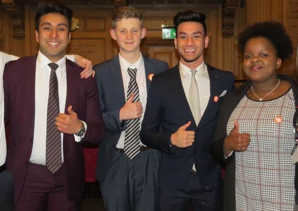 The four Leeds members of the Youth Parliament who have received  a Diana Award.