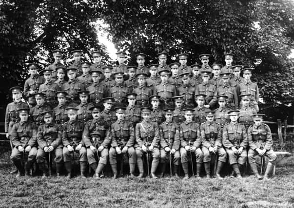 First World War Centenary

Leeds Pals 1915

15th Battalion West Yorkshire Regiment (1st Leeds).

George William Asby 7th from right, third row from front.