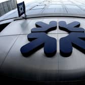 The RBS logo outside a branch of the Royal Bank of Scotland.
