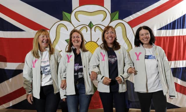 Yorkshire Rows (l-r) Janette Benaddi, Helen Butters, Niki Doeg and Frances Davies.  at Welcome to Yorkshire after their record breaking Talisker Whisky Atlantic Challenge. Picture Bruce Rollinson