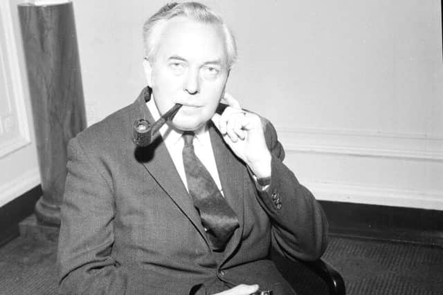 Mr Harold Wilson backstage  at Green's Playhouse Glasgow in October 1964 (date correct).