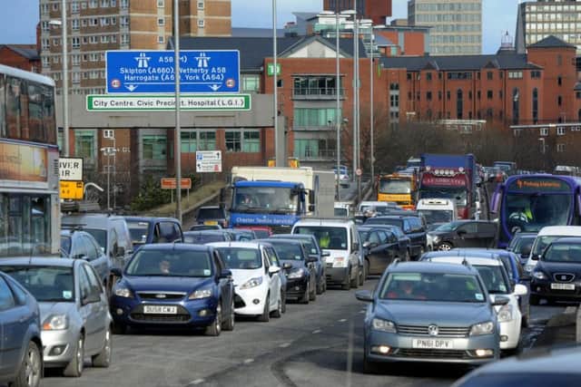 Traffic on the Leeds inner ring road.