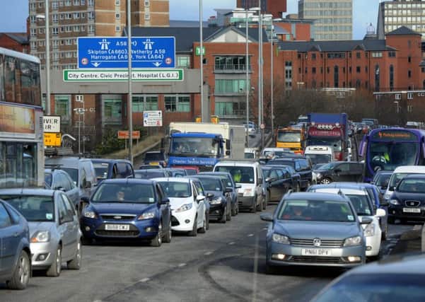 Traffic on the Leeds inner ring road.