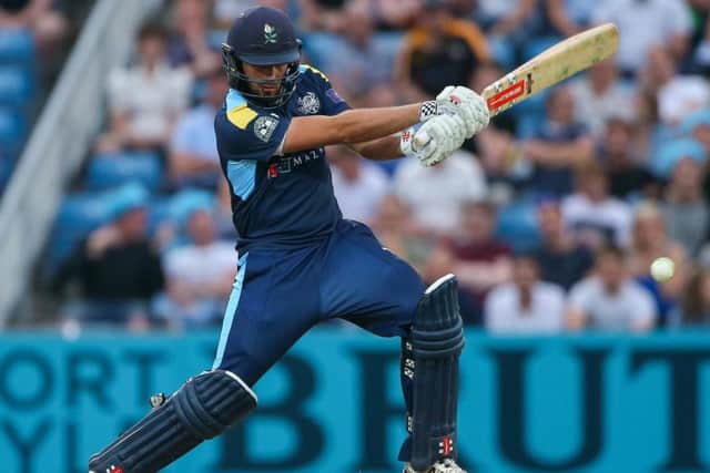 Jack Leaning produced some meaty blows in his 64 that helped Yorkshire to victory over Northants and into the T20 quarter-finals.
