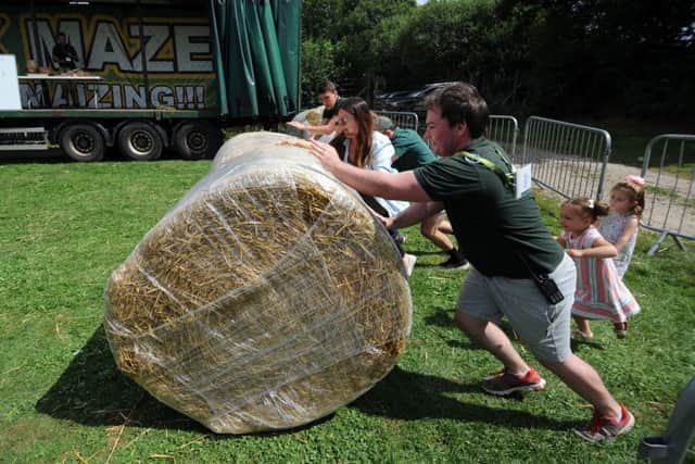 Yorkshire Day straw bale races at York Maze.
