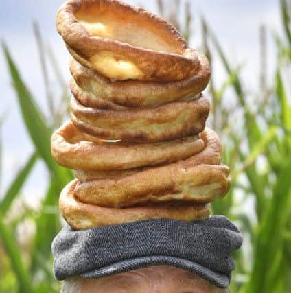 Tom Pearcy from the York Maze before the start of the Yorkshire Pudding tossing compitition.