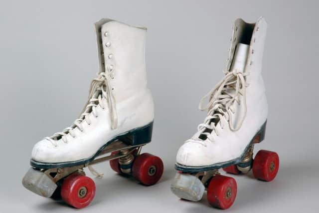 A pair of roller skates from the 1970s are in the exhibition