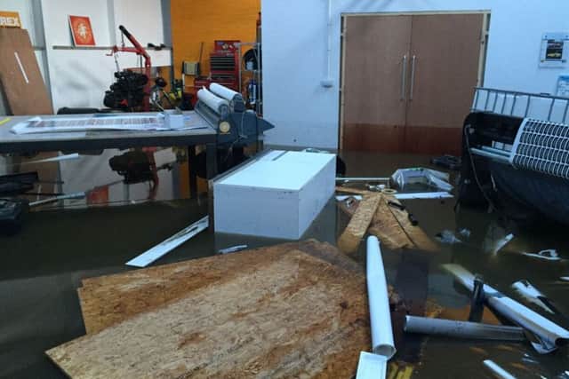 Flood damge at James Kent's business in Kirkstall