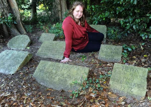 Stephanie Davies, assistant curator at Lotherton Hall, by the pet graveyard.