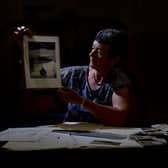 Rich archive: Ann Farr with some of the archive papers in the Brotherton Library, Leeds. (Picture: James Hardisty).