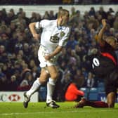 DECEMBER 2003: Dominic Matteo scores the winner against Fulham at Elland Road.