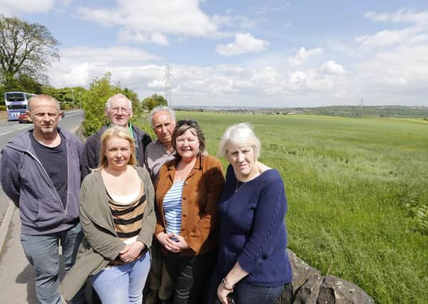 Coun Robert Finnigan, Coun Lew Beever, Alan Paul Claire Paul, Janice Beever and Coun Wyn Kidger at Lane Side Farm.