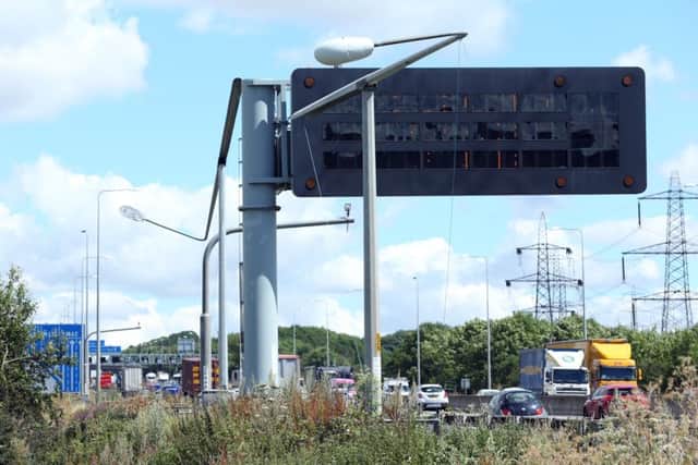 Picture of folding street lights on the M62. Pic: Glen Minikin