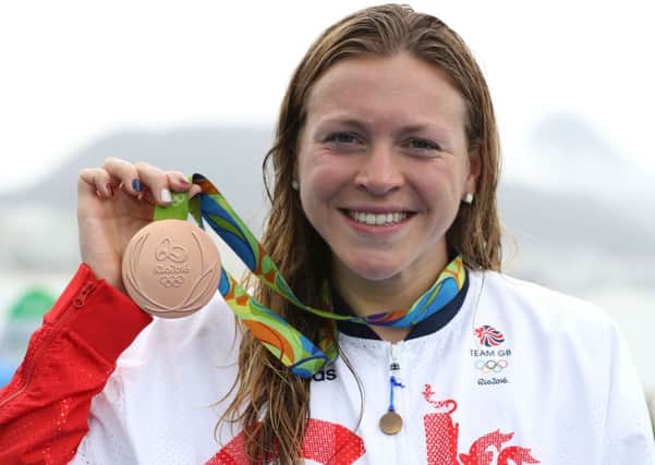 Great Britain's Vicky Holland with her bronze medal following the Women's Triathlon on the fifteenth day of the Rio Olympics Games (Photo: PA)