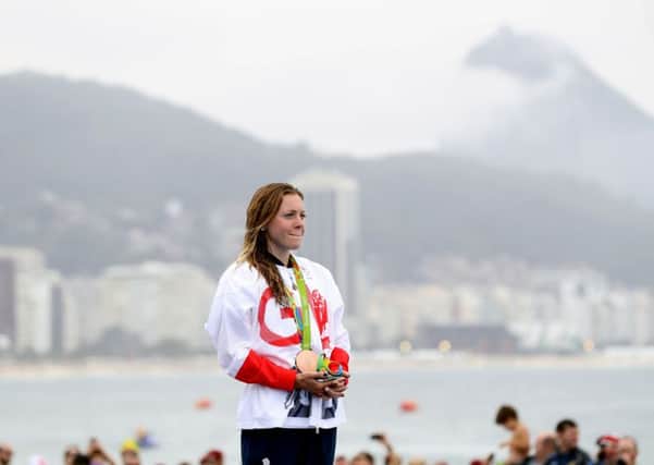 Great Britain's Vicky Holland with her bronze medal.
